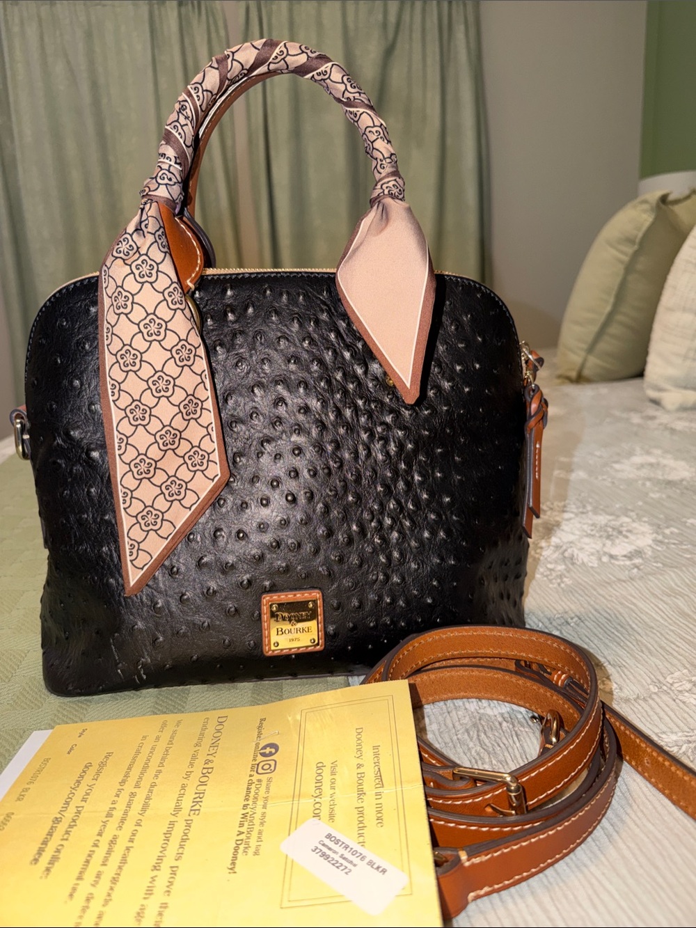 Dooney & Bourke Black Ostrich-Cameron